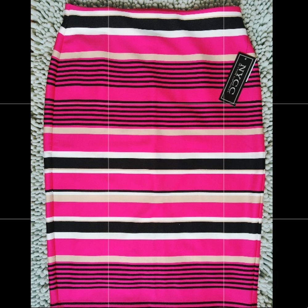NWT FUSHIA TAN BODYCON PENCIL SKIRT